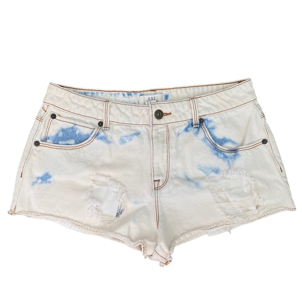 White & Blue Short Shorts